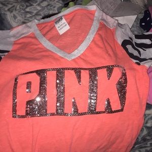 A pink shirt